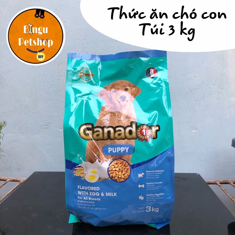 [TUI 3KG] THỨC ĂN CHO CHÓ CON Ganador Puppy Dạng hạt Vị Trứng và Sữa Thương hiệu từ Pháp | Bingu Petshop