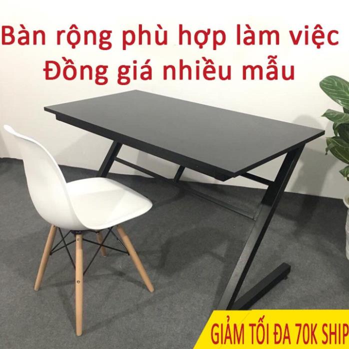 Bàn làm việc chữ U K Z - Bàn học tập Mặt gỗ MDF khung sơn tĩnh điện đen  - Kích thước bàn cỡ lớn - Bảo hành 12 tháng