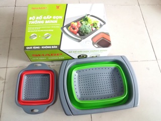 BỘ 2 RỔ SILICON GẤP GỌN THÔNG MINH PR-JO2