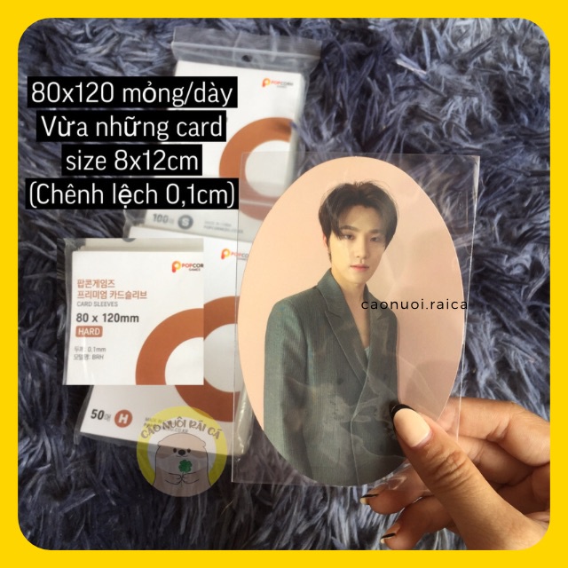 [TÁCH LẺ-DÀY] SLEEVE POPCORN DÀY BẢO VỆ PHOTOCARD BỌC CARD ĐỦ SIZE - Cáo nuôi Rái Cá