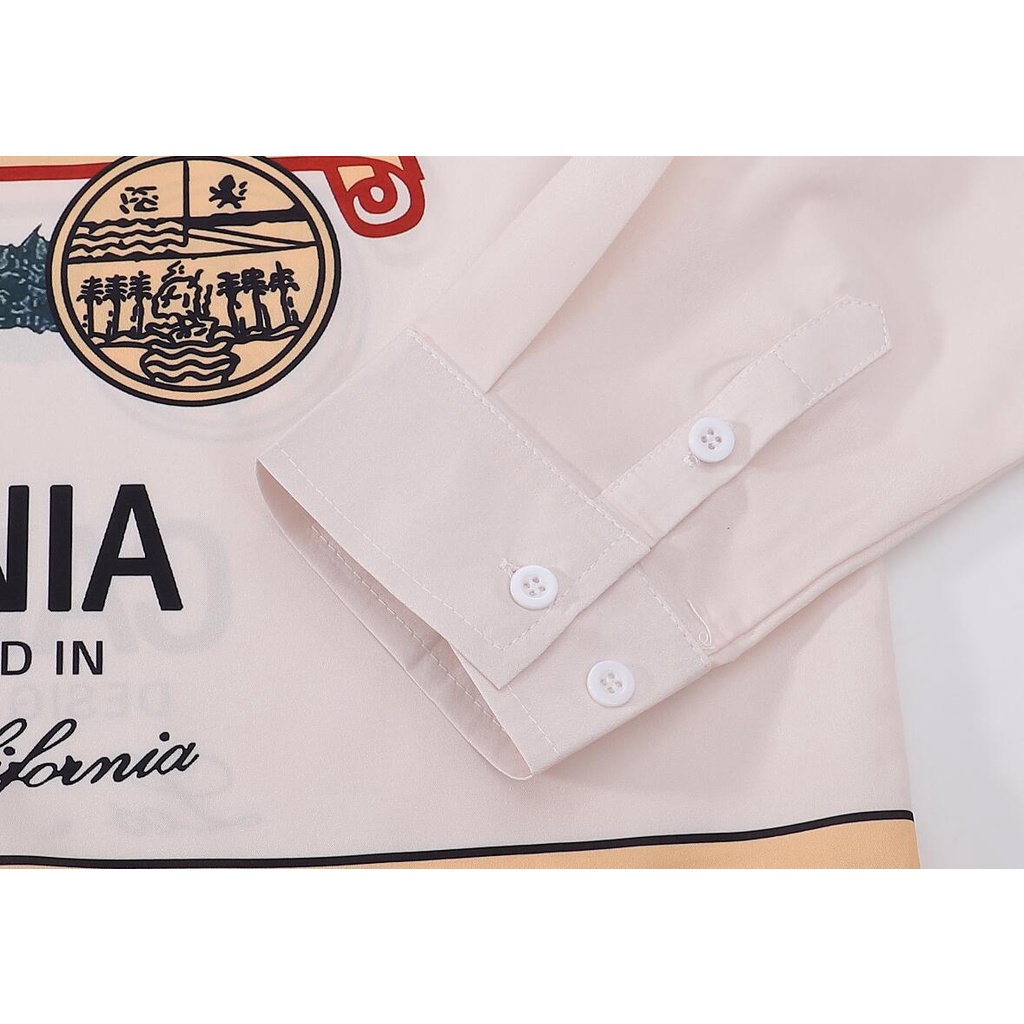 Amir Áo Sơ Mi cotton Tay Dài Cổ Gập In Họa Tiết Thời Trang Dành Cho Nam Nữ