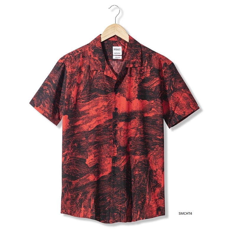 Áo Sơ Mi Nam Dekace Chất Lụa Họa Tiết T6321
