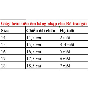 giày lười Bé trai gái hàng nhập cao cấp 1,5 tuổi đến 7 tuổi