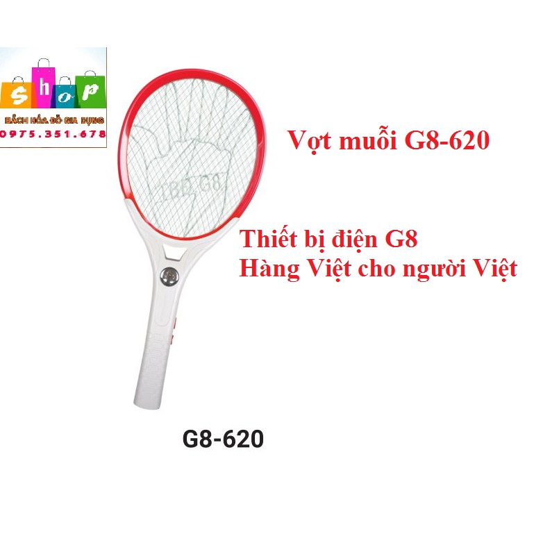 {Bảo hành 3 tháng, Lỗi 1 đổi }Vợt muỗi G8-620 công suất 400w- Hàng Việt cho người Việt-Giadung24h
