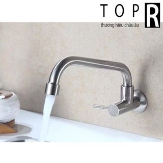 Vòi chậu đơn gắn tường TOP R - vòi rửa bát inox 304
