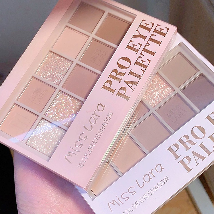 Bảng Phấn Mắt Misslara 10 Màu Tông Sữa Hạt Dẻ/Màu Sâm Panh/Hoàng Hôn Tông Màu Sâm Panh