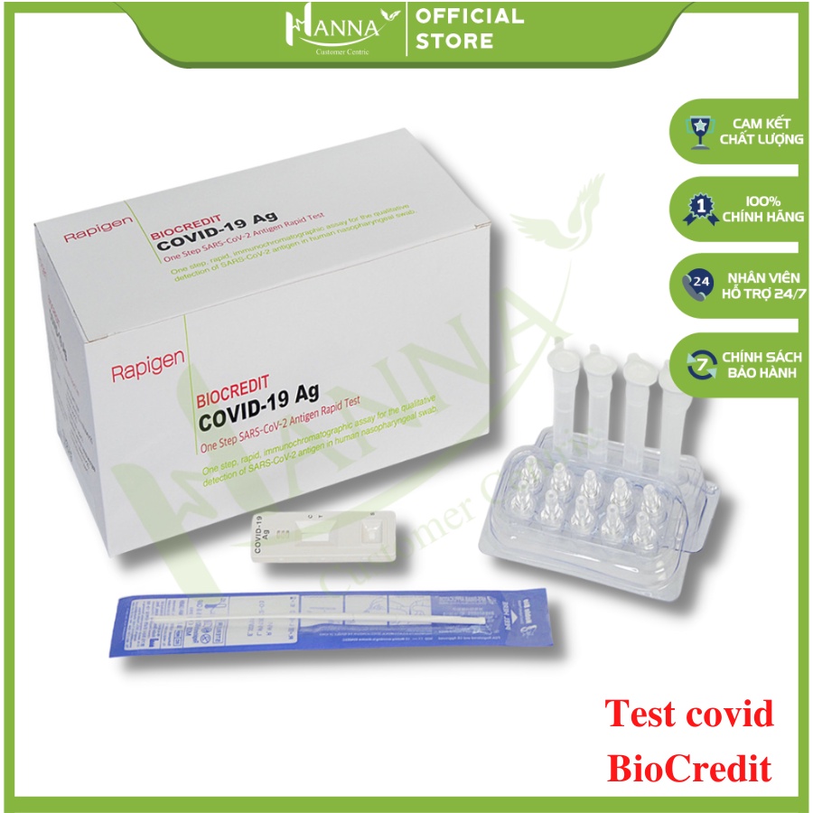 BioCredit (1 bộ test) Rapigen Hàn Quốc, test nhanh covid, lấy dịch tỵ hầu, có kết quả sau 5p, tiện lợi, dễ dàng sử dụng
