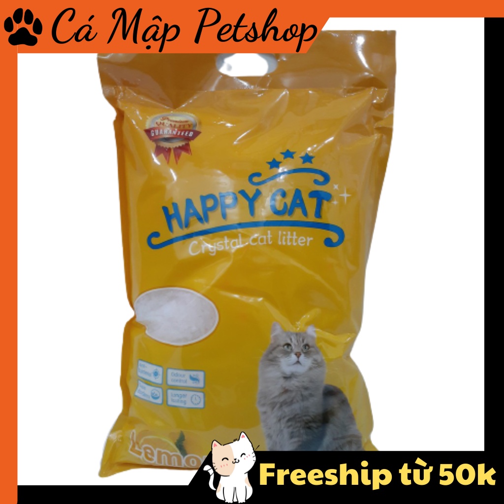 CÁT THỦY TINH VỆ SINH CHO MÈO HAPPY CAT |TÚI 5L| CÁT VỆ SINH KHỬ MÙI, VÓN CỤC, SIÊU TIẾT KIỆM