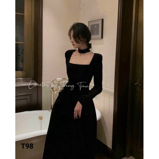 ĐẦM NỮ DÁNG DÀI DỰ TIỆC TAY DÀI CỔ CHOCKER | BigBuy360 - bigbuy360.vn