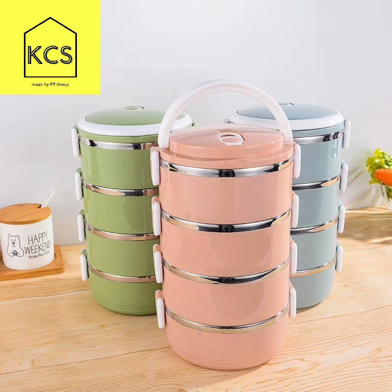 HỘP ĐỰNG CƠM LÚA MẠCH GIỮ NHIỆT, RUỘT INOX 4 TẦNG | BigBuy360 - bigbuy360.vn