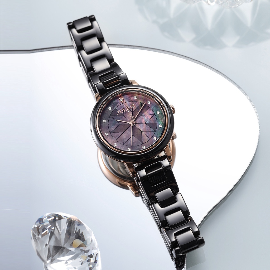 [Julius Offcial] Đồng hồ nữ Julius Star JS-062 đá Ceramic