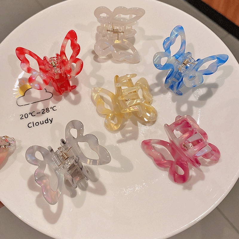 Kẹp Tóc Hình Bướm Mini Màu Sắc Gradient Dành Cho Nữ
