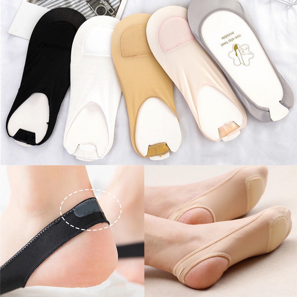 Bộ 3 Đôi Vớ Lụa Silicone Chống Trượt Thời Trang Mùa Hè Cho Nữ