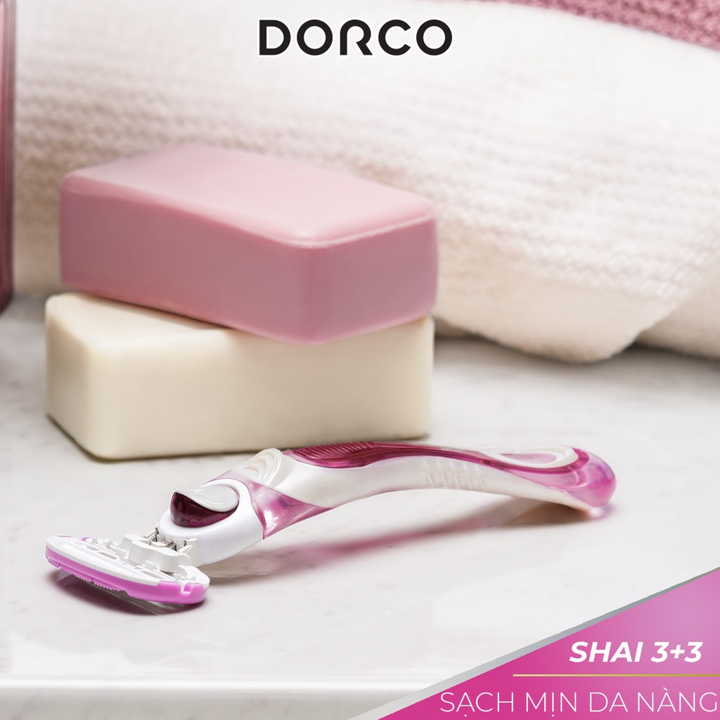 Combo 1 Bộ Dao Cạo Dorco Shai 3 Lưỡi Kép Và Hộp Lưỡi Dao Cạo Dorco Shai Cho Nữ