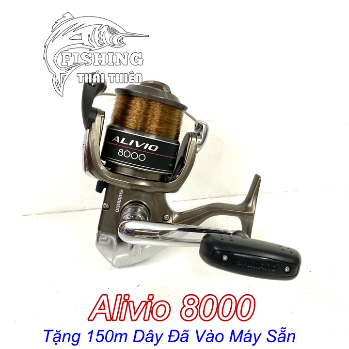 Máy Câu Cá Shimano Alivio 8000 Tặng Sẵn 150m Dây Chính Hãng Đã Vào Sẵn Máy