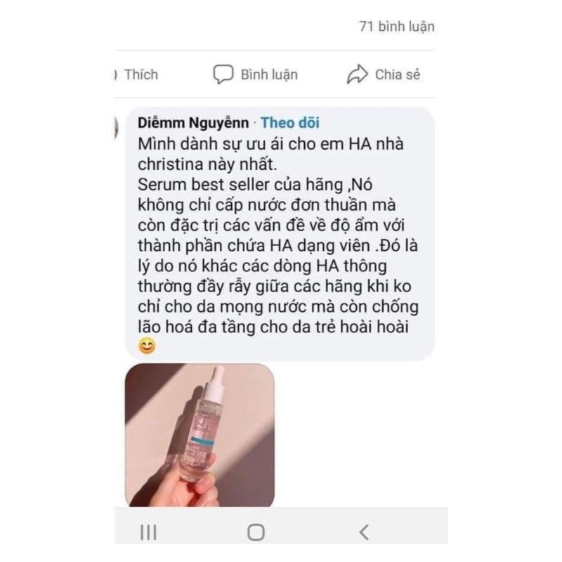 50ml Tinh chất cấp nước HA line repair christina