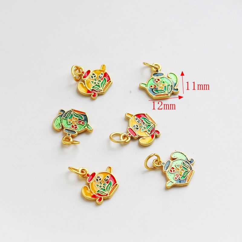 Thẻ Đồng 18k Mặt Nhám 11 * 12mm diy Dùng Làm Trang Sức