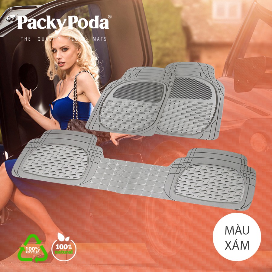 [Mã INCU300 giảm 10% đơn 499K] Bộ Thảm Lót Sàn Ô Tô PACKY PODA 6123 Màu Kem 4 Chỗ Nhập Khẩu Chính Hãng