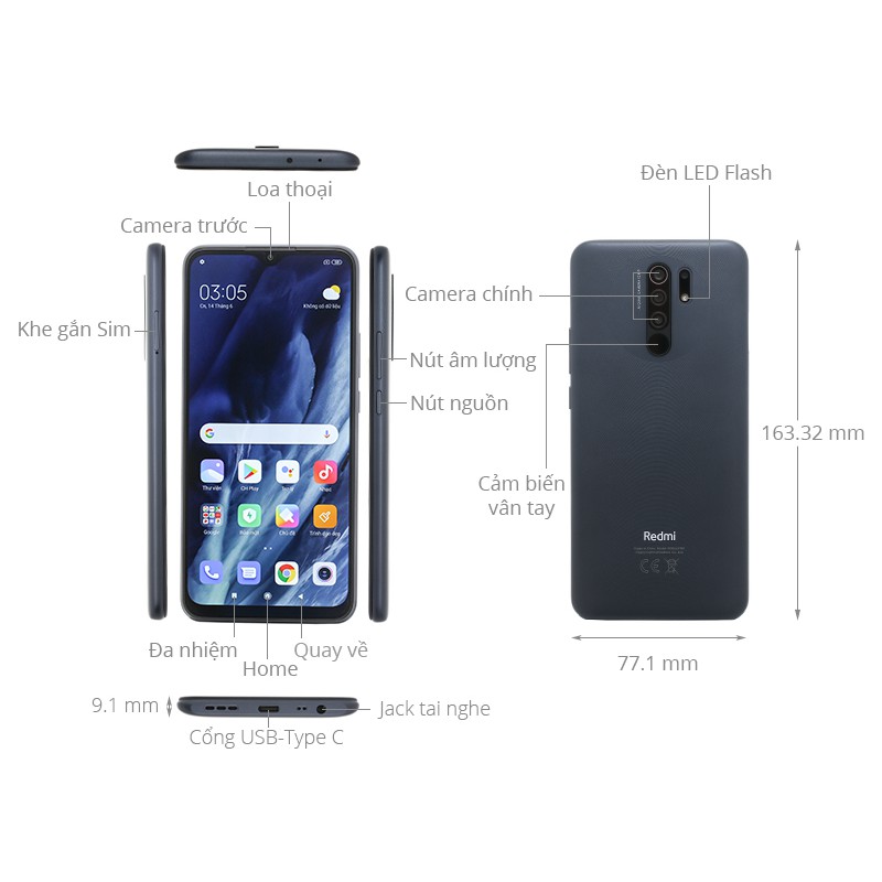 Điện Thoại Di Động Xiaomi Redmi 9  - Hàng Chính Hãng