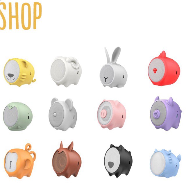 oa di động mini bluetooth 5.0 Baseus Chinese Zodiac Wireless Speaker E06 hình dáng động vật nhiều màu sắc BH 18 tháng