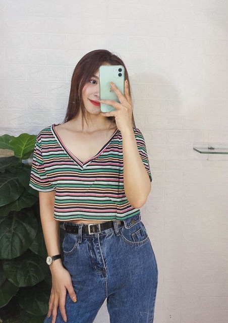 Áo crtopp cổ v
