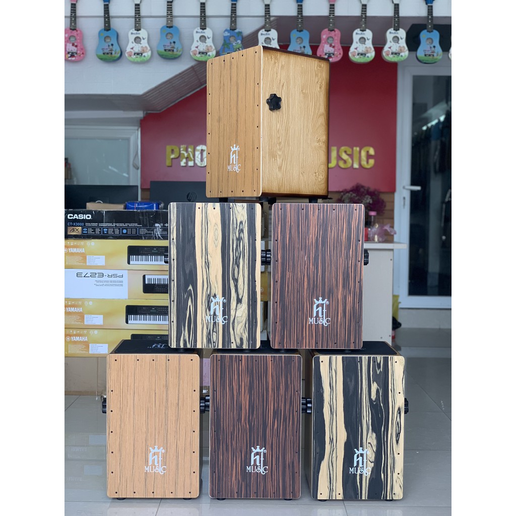 Trống Cajon HT Music Gỗ Sồi Có EQ