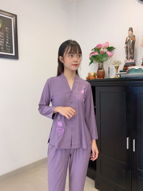 ĐỒ LAM ĐI CHÙA-MẪU THUN LẮC BÔNG