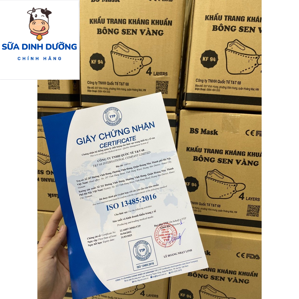 Combo 10 chiếc khẩu trang KF94 4 lớp kháng khuẩn hàng loại 1