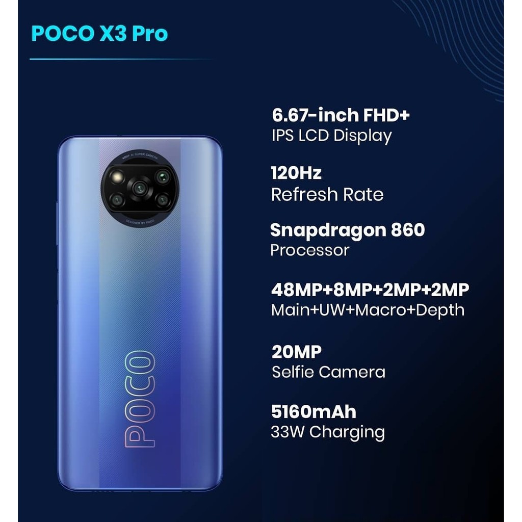 Điện Thoại POCO X3 Pro 6GB/128GB pin 5160 mAh Android 11 Qualcomm® Snapdragon™ 860 (7nm) - Bảo hành 18 tháng chính hãng | WebRaoVat - webraovat.net.vn