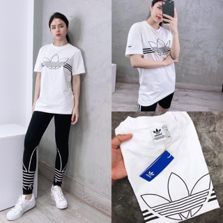 | ảnh thật | áo das trắng logo hoa line ngang