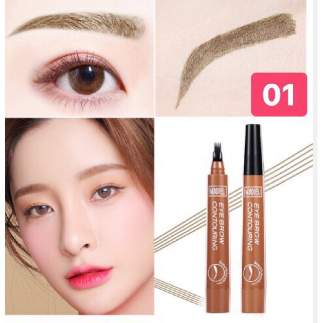 Chì Kẻ Mày 💖 Freeship💖 Bút kẻ chân mày phẩy sợi chống nước 4D Lameila No.784 dễ vẽ, đường kẻ mảnh, rõ nét, không trôi