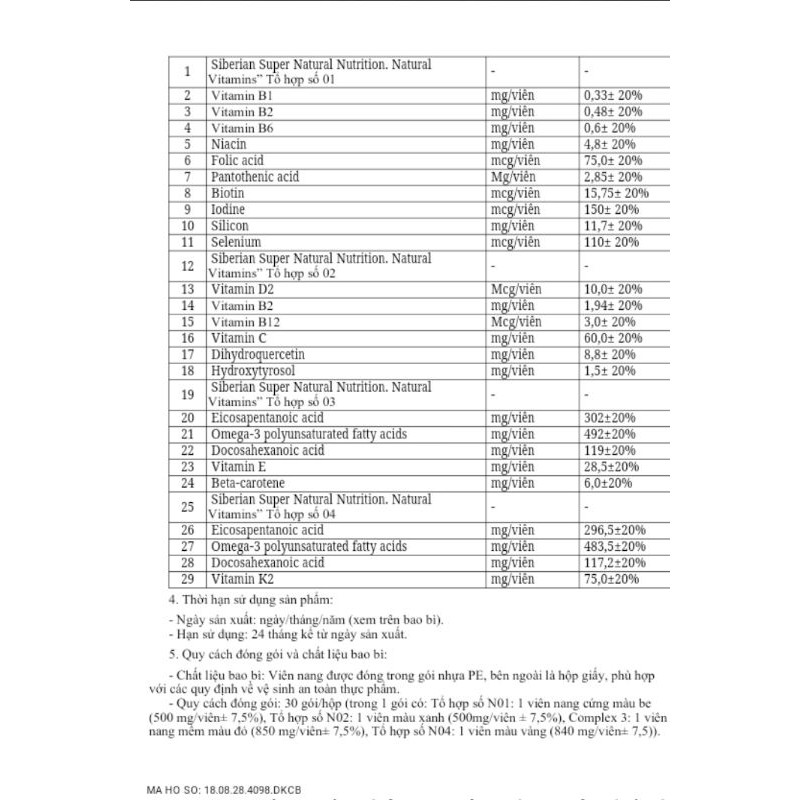 Siêu vitamin Siberi tăng sức đề kháng Super Natural Nutrition