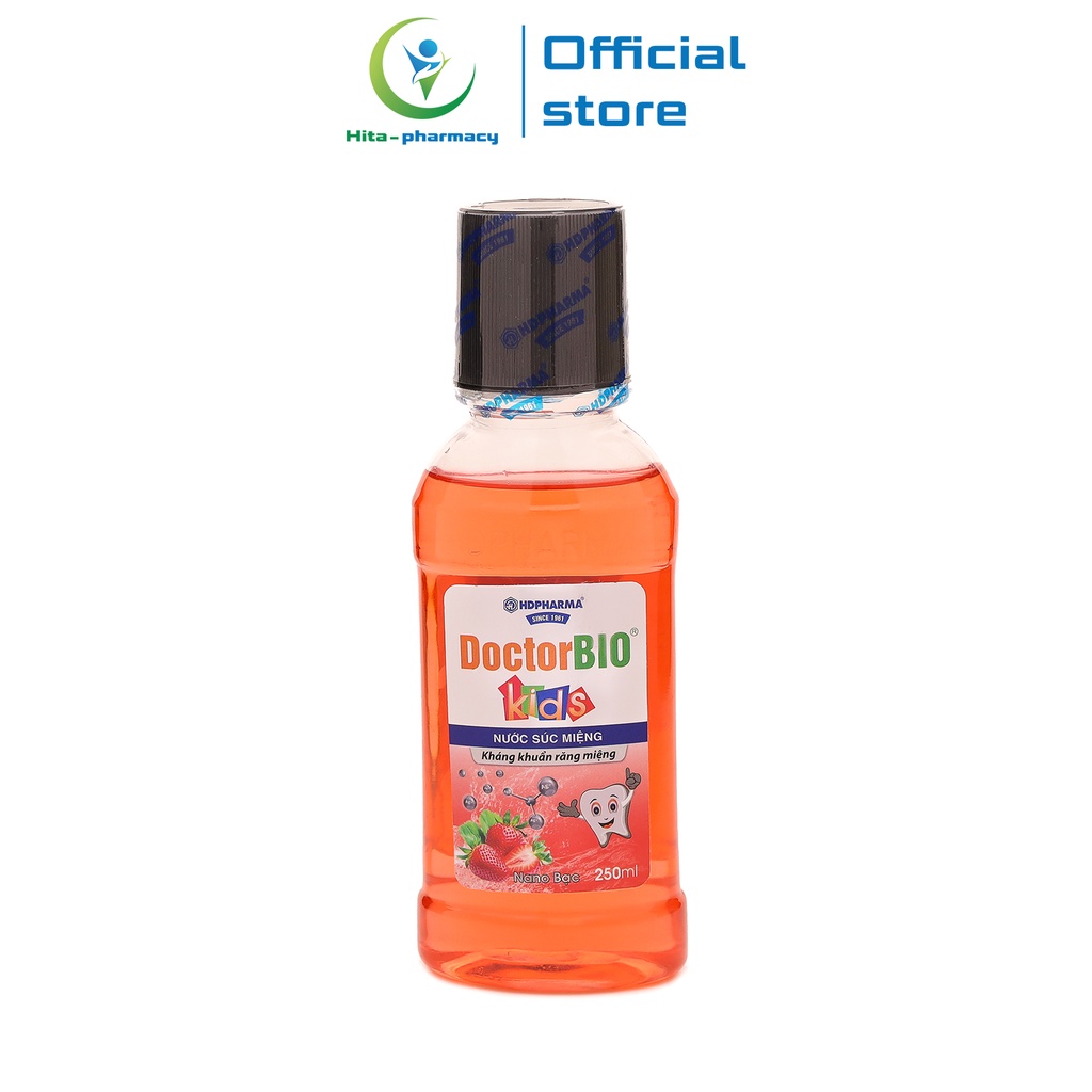 Nước súc miệng trẻ em DoctorBio Kids Nano Bạc HDPHARMA - Hương dâu 250ml