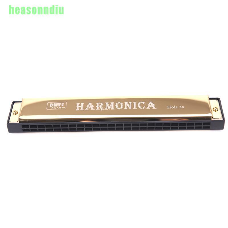 Kèn Harmonica Tremolo 24 Lỗ Màu Vàng / Đen Âm Trầm Ấm