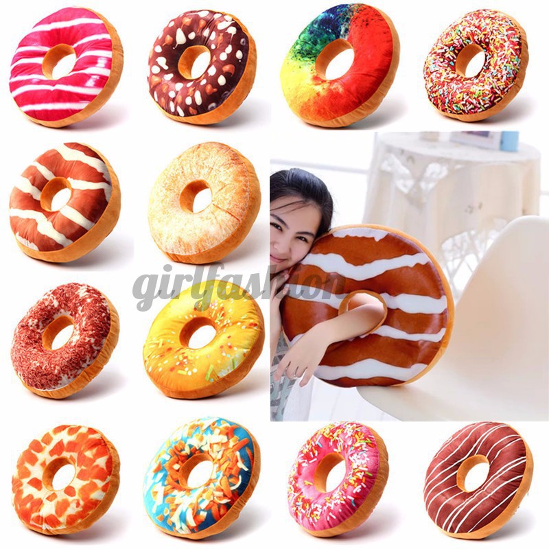 Gối nhồi bông hình donut mềm mại cho bé