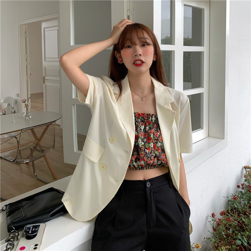 Áo blazer - Vest tay ngắn dáng rộng màu trơn Forgirl | WebRaoVat - webraovat.net.vn