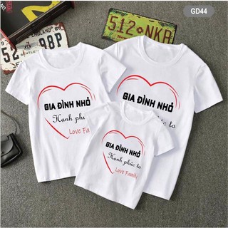 Áo Gia Đình Nhỏ, Hạnh Phúc To, Đồng Phục Gia Đình vải cotton, co giãn_GD02