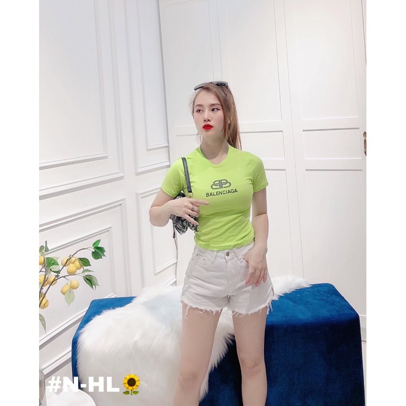 [New2021] Áo croptop ôm tăm balenciaga 5 màu chất siêu co giãn giá rẻ