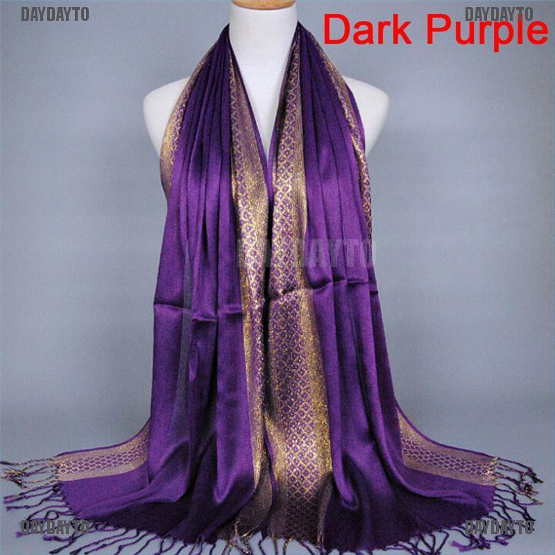 Daydayto S Khăn Choàng Cotton Pashmina Dài Tua Rua Thời Trang