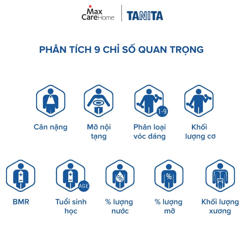 Cân phân tích 9 chỉ số cơ thể Tanita chính hãng Nhật Bản cực bền cực nhẹ