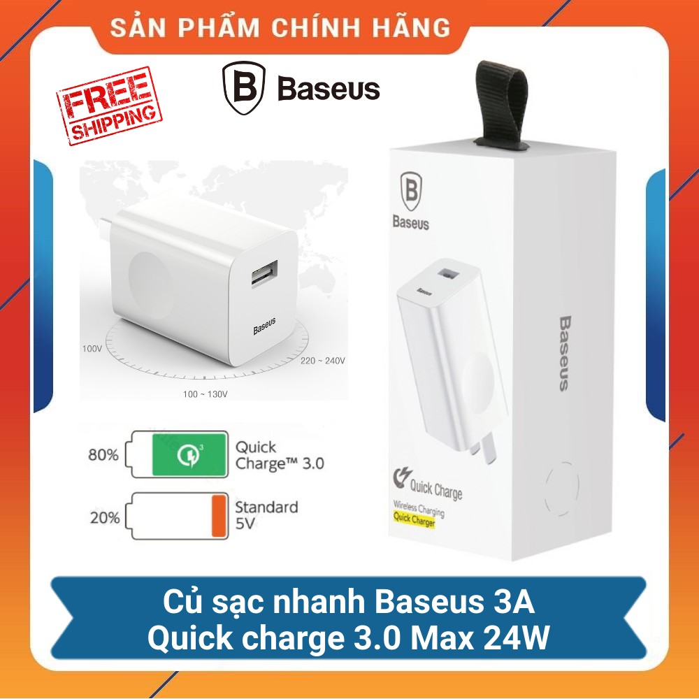 Củ sạc Quick charge 3.0 Baseus AX02
