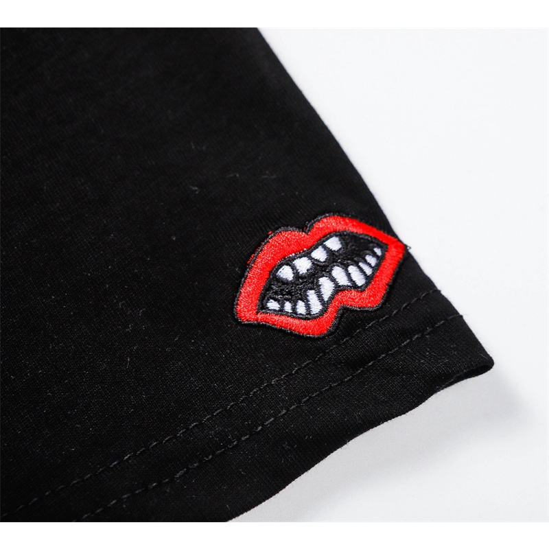 Áo Thun Cotton Tay Ngắn Thêu Họa Tiết Hoa Anh Đào Thời Trang Cho Nam Nữ