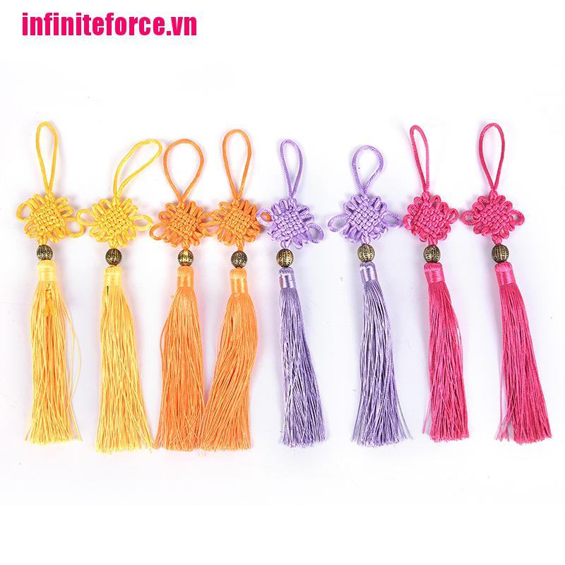 Set 2 nút thắt Trung Hoa tua rua làm phụ kiện trang trí
