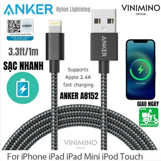 Dây sạc nhanh truyền dữ liệu Iphone Lightning ANKER A8152611 (A8152) - Dài 1m | Vinimino