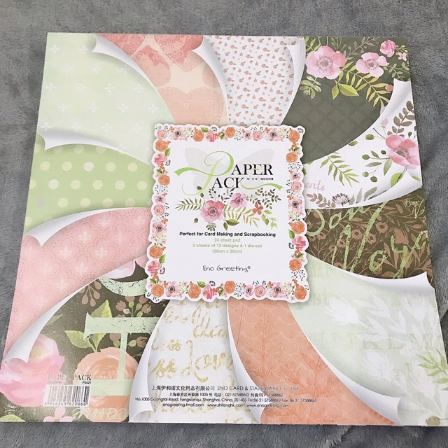 TẬP 25 TỜ GIẤY BÌA TRANG TRÍ ALBUM/SCRAPBOOK KHỔ 30X30CM PS021