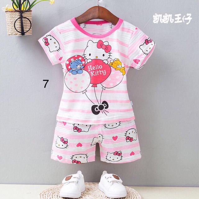 Bộ cotton tre KAIKAI sz Trung xuất Nhật in hình cute cho bé trai và bé gái