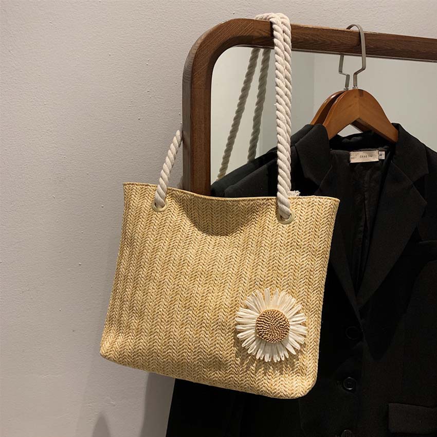 Túi xách nữ dễ thương T1043 NASI Store túi cói cầm tay mẫu mới đẹp có dây kéo thời trang