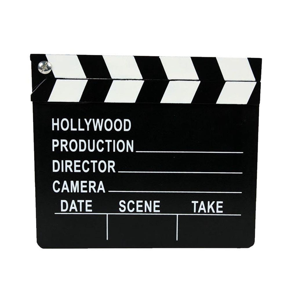 WMES1 Vide Film Cut Scene Movie Clapperboard Wooden Prop Clapper Tool Board/Multicolor