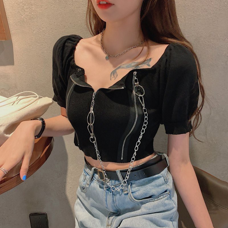 [SẴN] Áo croptop len Ulzzang Quảng Châu ALC53