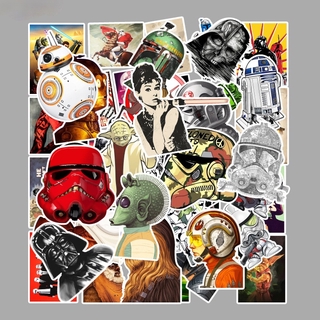 Bộ 50 Hình Dán Trang Trí Chất Liệu Kháng Nước Hình Nhân Vật Star Wars